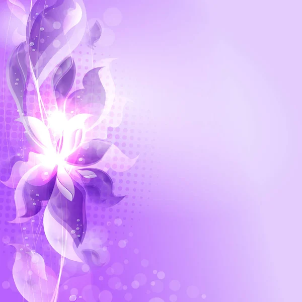 Violette sanfte Gestaltung von Blütenblättern und Wassertropfen. — Stockvektor