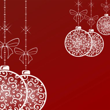 Yuvarlak beyaz Noel topları retro tarzı.
