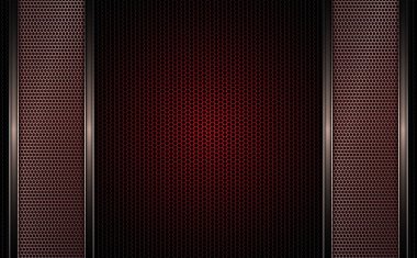 Kenar ile iki metal çerçeve ile geometrik koyu kırmızı arka plan.