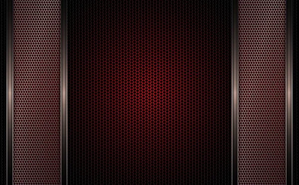 Geometric dark red background with two metal frames with edging. — Stock Vector