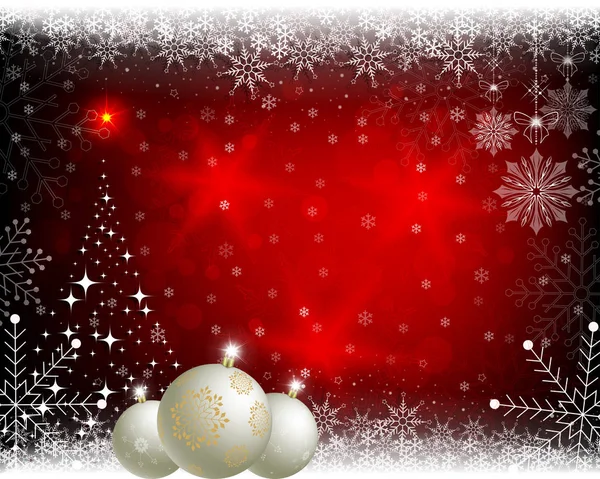 赤いクリスマス ボールと背景. — ストックベクタ