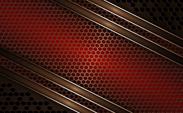 Geometrik altın ton doku tasarım bir çerçeve, metal ızgara ve parlak kenar.