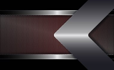 Bir hafif metalik renk tonu bir ok ile parlak bir kenar ile metal bir çerçeve ile geometrik arka plan.