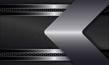 Bir hafif metalik renk tonu bir ok ile parlak bir kenar ile metal bir çerçeve ile geometrik tasarım.