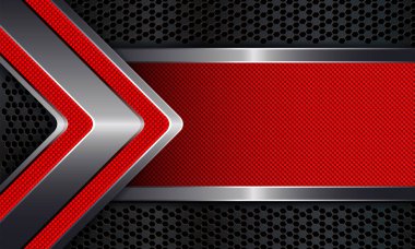 Kırmızı Tırtıllı ok bir çerçeve ile geometrik arka plan.