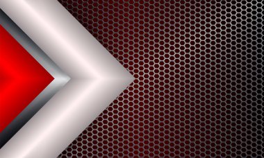 Metal ızgara ve yayla kırmızı ve beyaz renk geometrik arka plan.