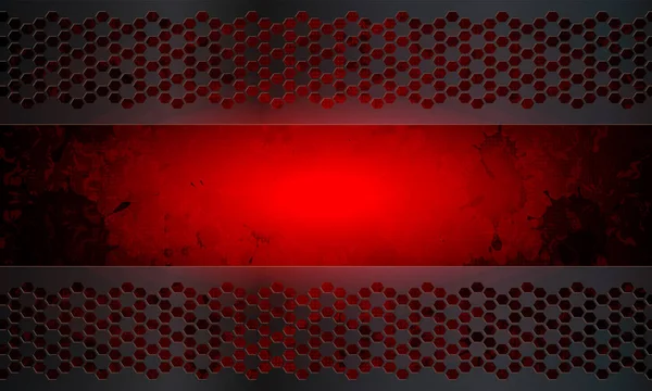 Fond texturé rouge avec silhouette ensemble de taches, taches et cadres métalliques . — Image vectorielle