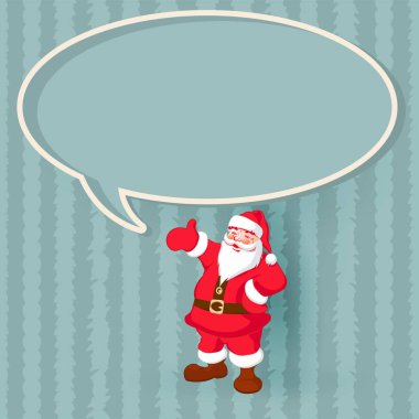 Noel Baba'nın silueti ile Noel turkuaz şeritli kart.