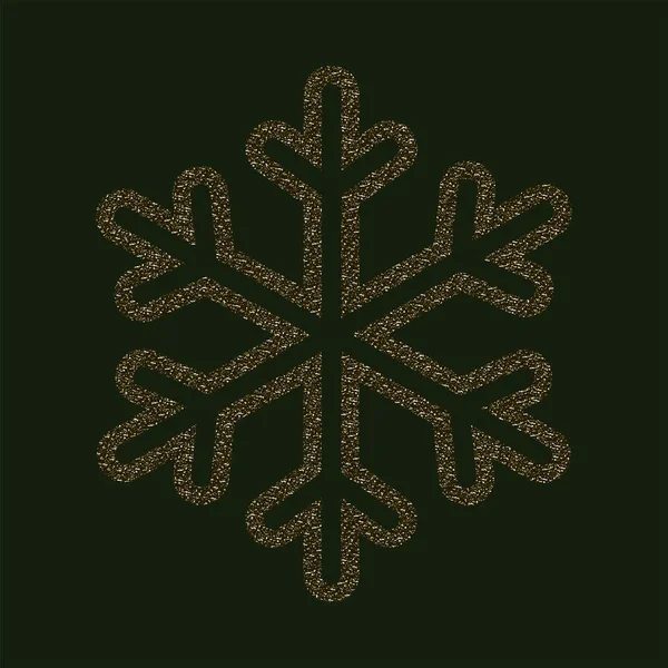 クリスマス美しいスノーフレーク ゴールド カラーのテクスチャ効果 — ストックベクタ