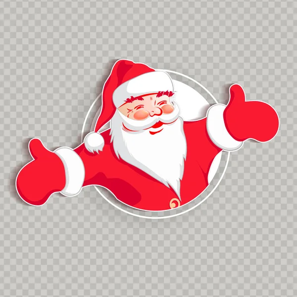 Christmas silhouette of Santa Claus with hands apart. — Stock Vector