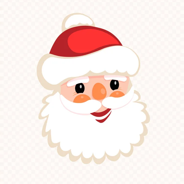 Weihnachtssilhouette des lächelnden Weihnachtsmanngesichts, — Stockvektor