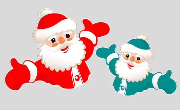 Dessin de Noël d'une silhouette du Père Noël avec bras écartés, ensemble , — Image vectorielle