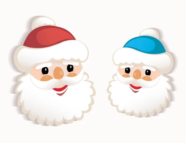 Dessin de Noël avec sourire, mignon visage du Père Noël, élément de design , — Image vectorielle