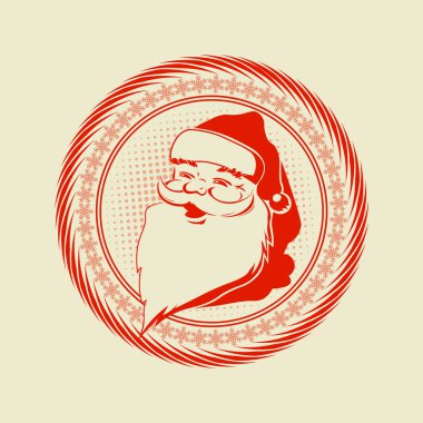 Kar taneleri ve Noel Baba yüz yapısı ile Noel çerçeve.