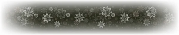 Composición gris navideña con un conjunto de elegantes copos de nieve blancos . — Vector de stock