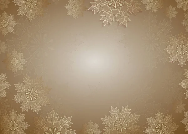 Design de luz de Natal com um conjunto de flocos de neve graciosos de cor dourada . — Vetor de Stock