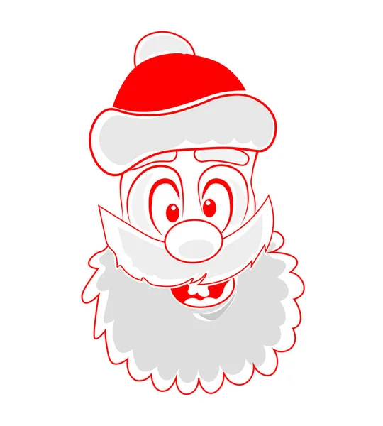 Silhouette de Noël d'un drôle, drôle visage de Père Noël , — Image vectorielle