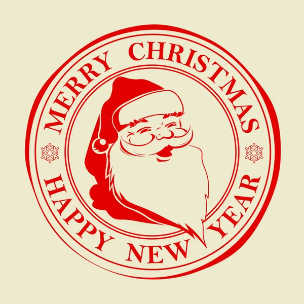 Різдво ущільнення з текстом і силует Санта Клауса. — стоковий вектор