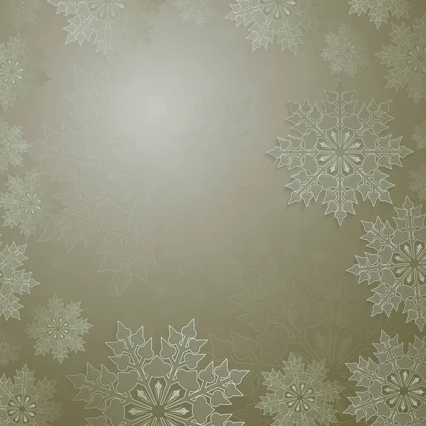 Diseño Ligero Navidad Con Conjunto Elegantes Copos Nieve Blancos Marco — Archivo Imágenes Vectoriales