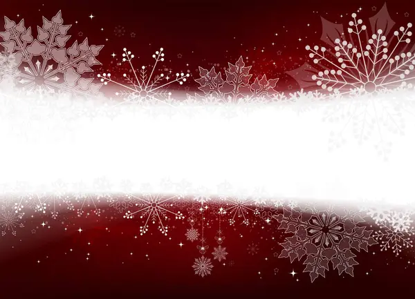 Рождественская бордовая композиция с тонкими снежинками и мячами , — стоковый вектор