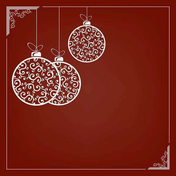 Composição de bolas de Natal elegantes brancas em estilo retro . —  Vetores de Stock