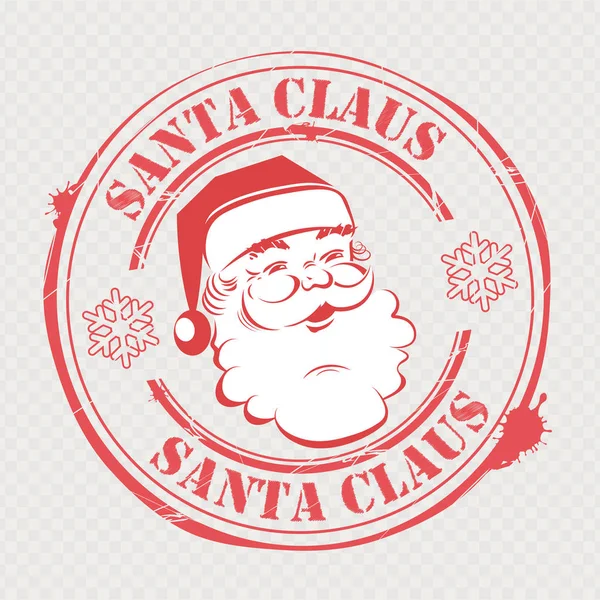 サンタ クロースとクリスマス切手をテキストと雪を見てください。, — ストックベクタ