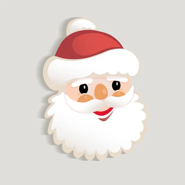 Patrón de Navidad con una sonrisa, linda cara de Papá Noel , — Vector de stock