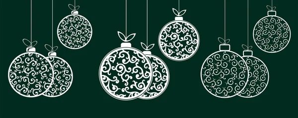 Composição de bolas de Natal graciosas em estilo retro, elemento de design , — Vetor de Stock
