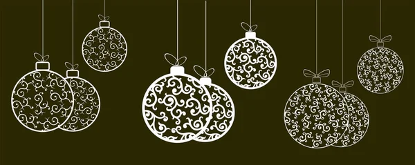 Composition de boules de Noël élégantes dans un style rétro, élément design . — Image vectorielle