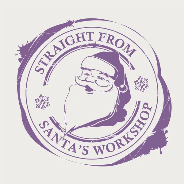 Imprint roxo de Natal com a silhueta de um Papai Noel bonito com manchas — Vetor de Stock