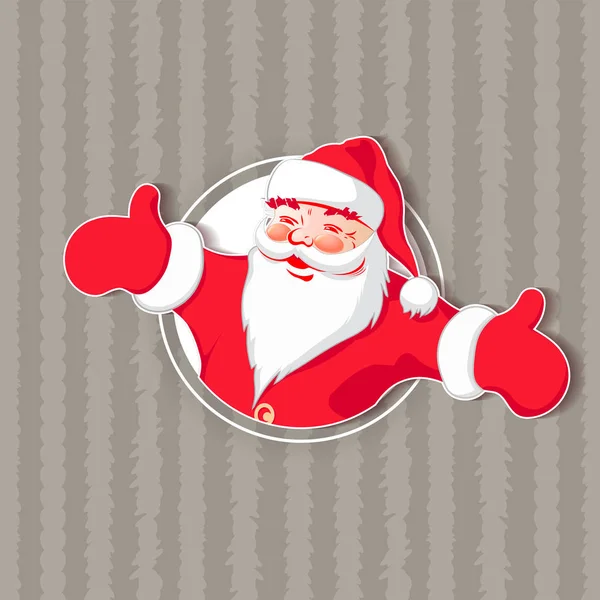 Composición navideña con la silueta de Santa Claus con los brazos extendidos a los lados . — Vector de stock