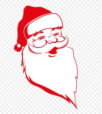 Beyaz ve kırmızı renk Başkanı Noel Baba silüeti.