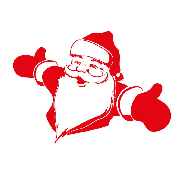 Un dibujo de Santa Claus con los brazos separados, un elemento de diseño . — Vector de stock