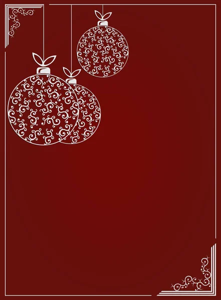 Složení z bílé jemné vánoční koule v retro stylu. — Stockový vektor