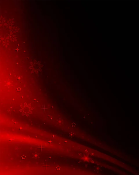 Χριστουγεννιάτικη κόκκινη κάρτα με μια σιλουέτα κόκκινο κομψό νιφάδες χιονιού. — Διανυσματικό Αρχείο