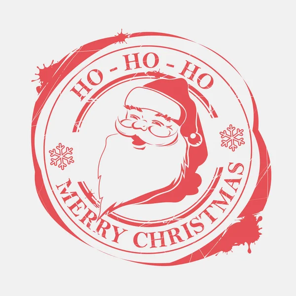 Estampado navideño con copos de nieve y silueta de Santa Claus , — Vector de stock