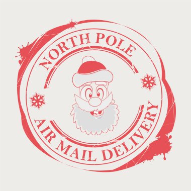 Christmas kırmızı bir komik, komik Noel Baba yüz ve metin ile yazdırma.