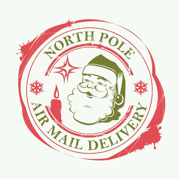 Noel baskı ile bir siluet Noel Baba'nın, kırmızı ve yeşil renk.