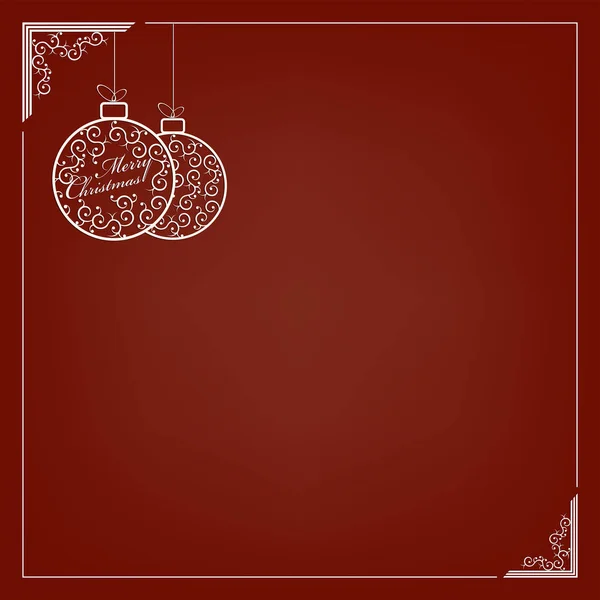 레트로 스타일에 두 개의 흰색 섬세 한 크리스마스 볼의 구성. — 스톡 벡터