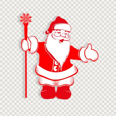 Noel Baba Noel silüeti kar tanesi ile personel, eleman tasarımı için.