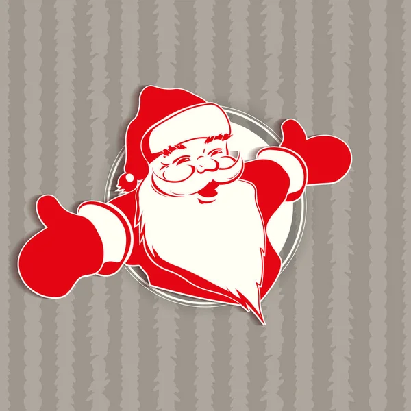 Composition de Noël avec l'image du Père Noël avec ses bras écartés . — Image vectorielle