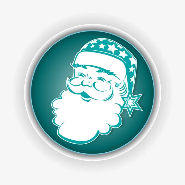 Composition turquoise de Noël avec la silhouette du Père Noël . — Image vectorielle