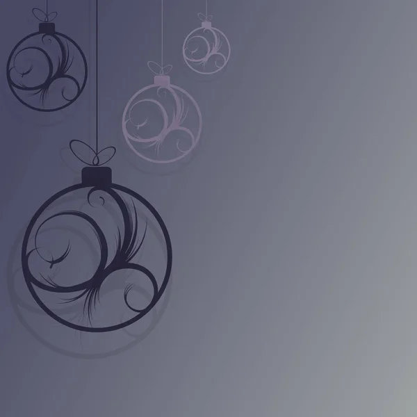 Diseño de Navidad con bolas con patrón de tinte azul abstracto . — Vector de stock