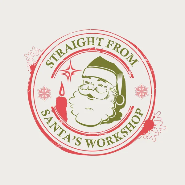 Impressão Natal Com Papai Noel Vermelho Verde Com Manchas Manchas — Vetor de Stock