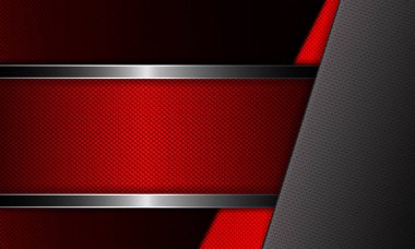 Geometrik tasarım kırmızı çerçeve ve kırmızı, gri köşe yivli..