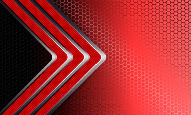 Oluklu kırmızı oklar ile geometrik kafes tasarımı.