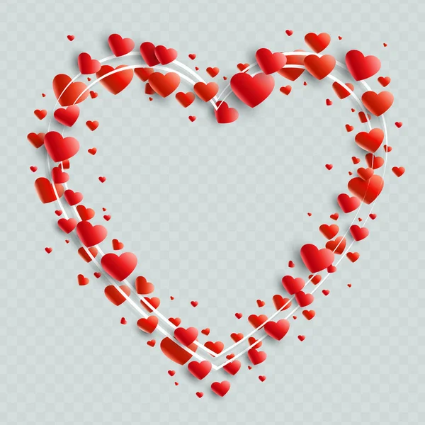 Аранжування у формі серця з різноманітних сердець . — стоковий вектор