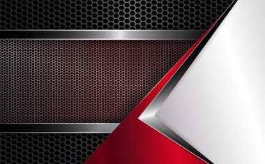 Beyaz köşe ve oluklu kafes kare parlak kenar ile geometrik arka plan.