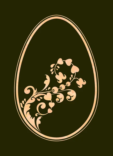 Rozcuchané silueta velikonoční vajíčko s béžovým odstínem vzorem, — Stockový vektor