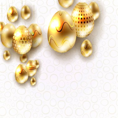 Işık gölge bir kompozisyon ile yumurta parlak altın gölge,